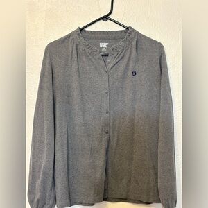 Chase Bank Lands' End Charcoal Button-Up Sweater